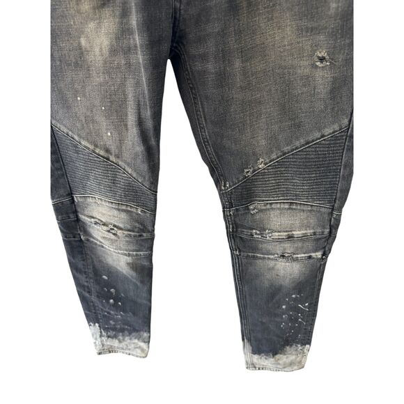 Hudson The Blinder Biker‎ Moto Skinny Denim Jeans Charcoal Black Size 30 - Picture 4 of 8